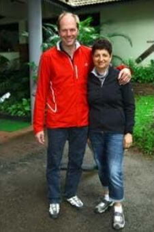 Klaudia Muller with her husband, Gerhard Muller, during their visit to Kerala.